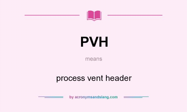What does PVH mean? It stands for process vent header