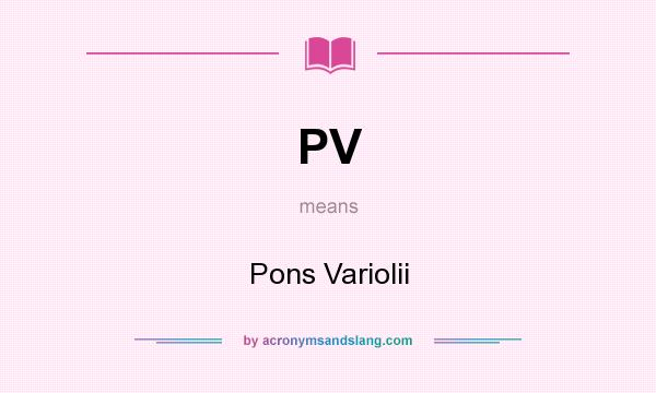 What does PV mean? It stands for Pons Variolii