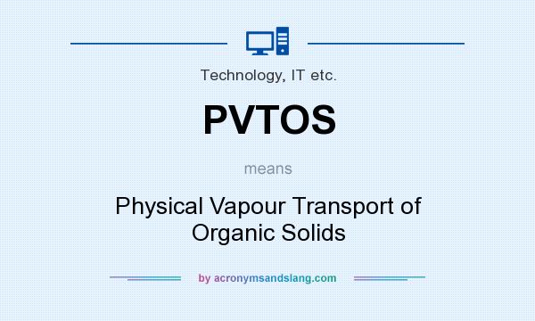What does PVTOS mean? It stands for Physical Vapour Transport of Organic Solids
