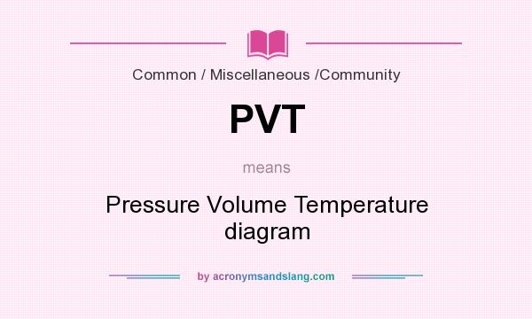 What does PVT mean? It stands for Pressure Volume Temperature diagram