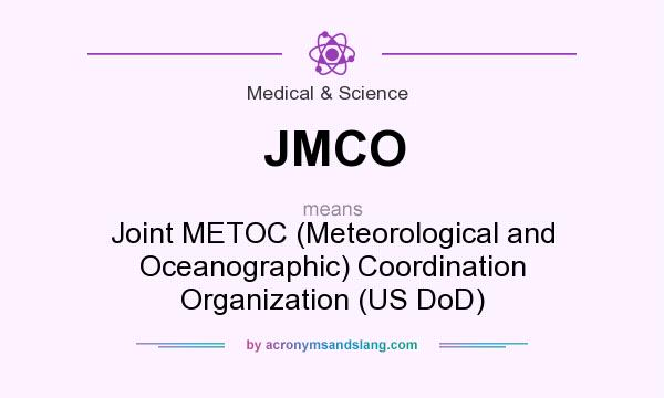 What does JMCO mean? It stands for Joint METOC (Meteorological and Oceanographic) Coordination Organization (US DoD)