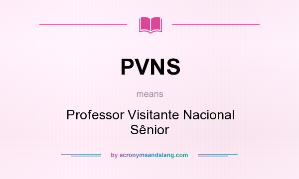 What does PVNS mean? It stands for Professor Visitante Nacional Sênior