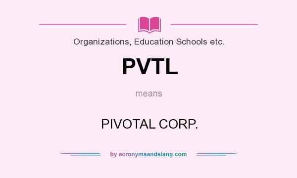 What does PVTL mean? It stands for PIVOTAL CORP.