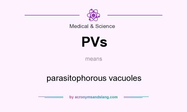 What does PVs mean? It stands for parasitophorous vacuoles