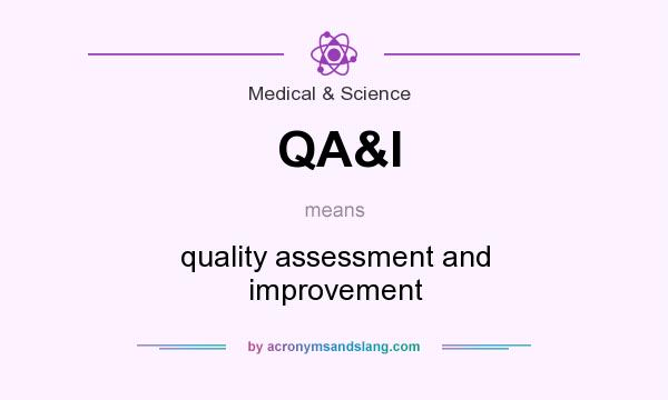 What does QA&I mean? It stands for quality assessment and improvement