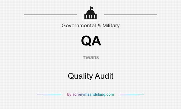 What does QA mean? It stands for Quality Audit