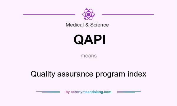 What does QAPI mean? It stands for Quality assurance program index