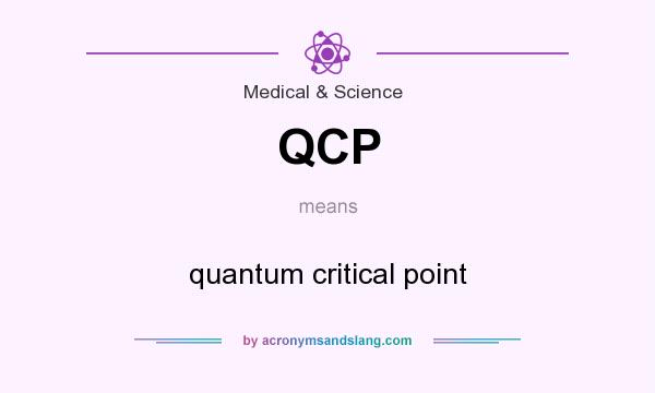 What does QCP mean? It stands for quantum critical point