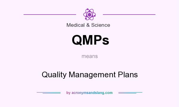 What does QMPs mean? It stands for Quality Management Plans