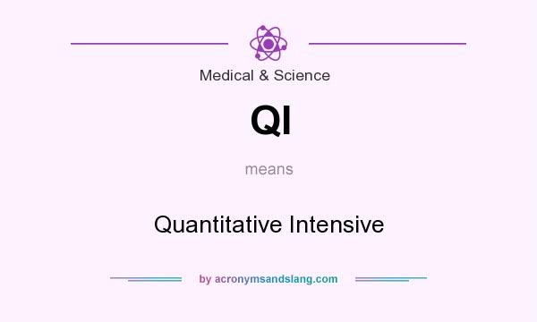 What does QI mean? It stands for Quantitative Intensive