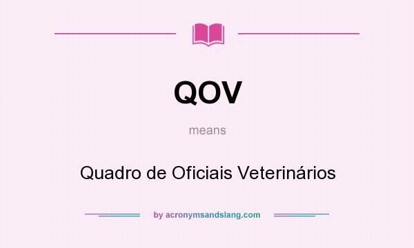 What does QOV mean? It stands for Quadro de Oficiais Veterinários