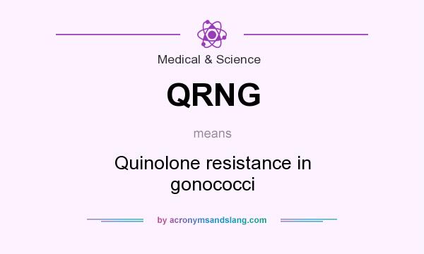 What does QRNG mean? It stands for Quinolone resistance in gonococci