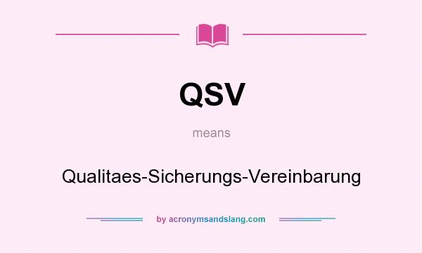 What does QSV mean? It stands for Qualitaes-Sicherungs-Vereinbarung