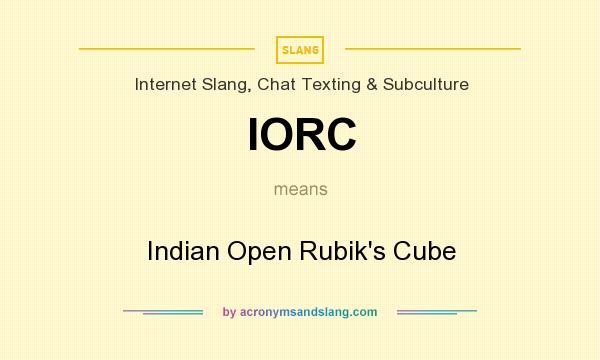 What does IORC mean? It stands for Indian Open Rubik`s Cube