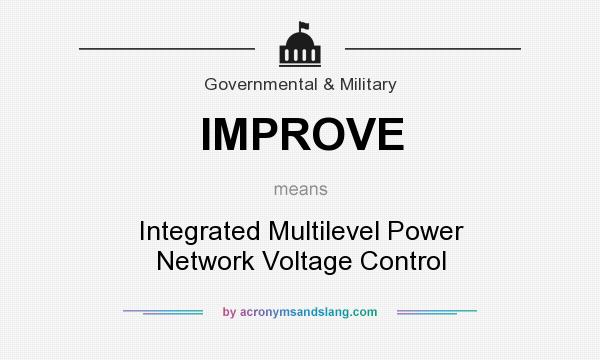 What does IMPROVE mean? It stands for Integrated Multilevel Power Network Voltage Control