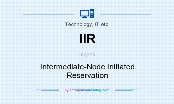What does IIR mean? It stands for Intermediate-Node Initiated Reservation
