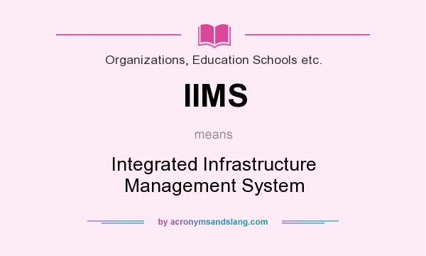 What does IIMS mean? It stands for Integrated Infrastructure Management System