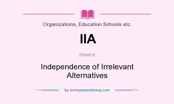 What does IIA mean? It stands for Independence of Irrelevant Alternatives