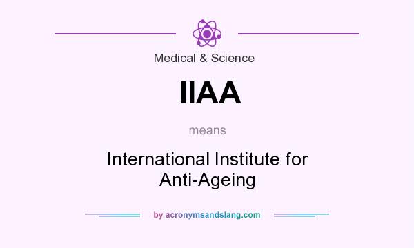 What does IIAA mean? It stands for International Institute for Anti-Ageing