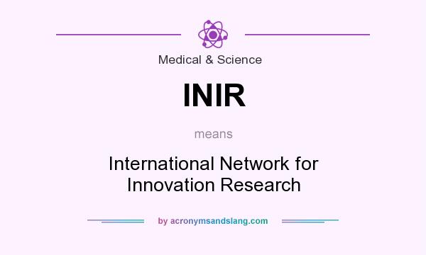 What does INIR mean? It stands for International Network for Innovation Research