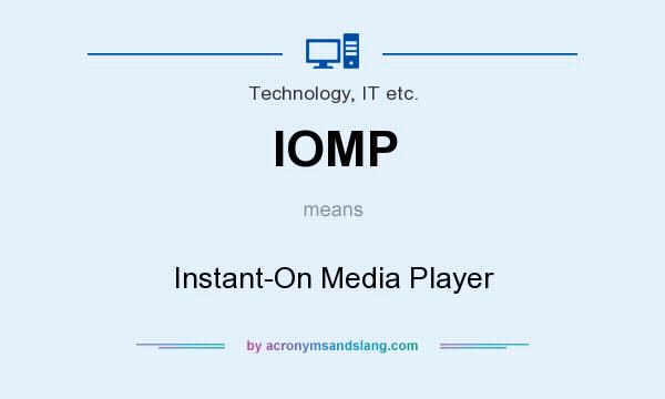 What does IOMP mean? It stands for Instant-On Media Player