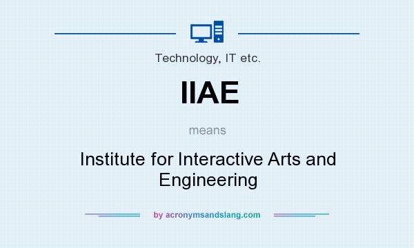 What does IIAE mean? It stands for Institute for Interactive Arts and Engineering