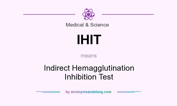 What does IHIT mean? It stands for Indirect Hemagglutination Inhibition Test