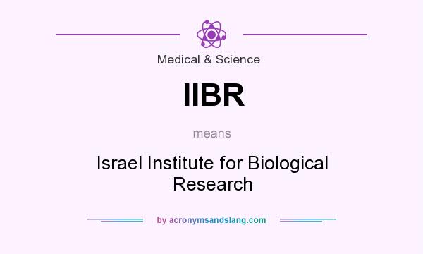 What does IIBR mean? It stands for Israel Institute for Biological Research