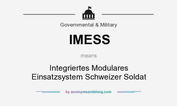 What does IMESS mean? It stands for Integriertes Modulares Einsatzsystem Schweizer Soldat