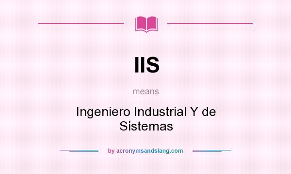 What does IIS mean? It stands for Ingeniero Industrial Y de Sistemas
