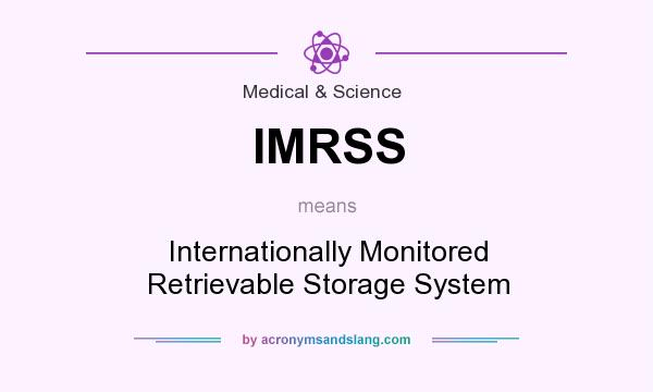 What does IMRSS mean? It stands for Internationally Monitored Retrievable Storage System