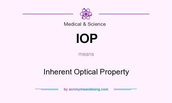 What does IOP mean? It stands for Inherent Optical Property