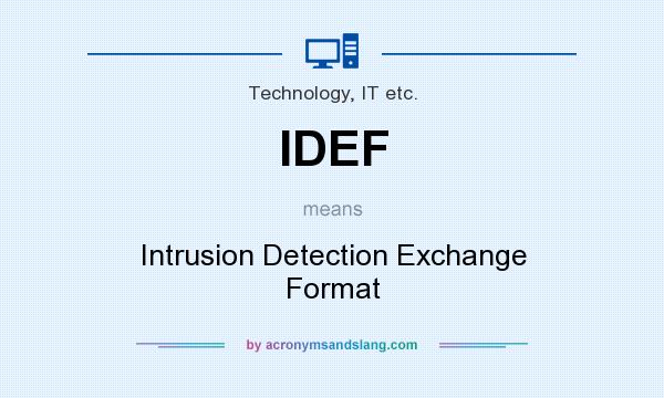 What does IDEF mean? It stands for Intrusion Detection Exchange Format