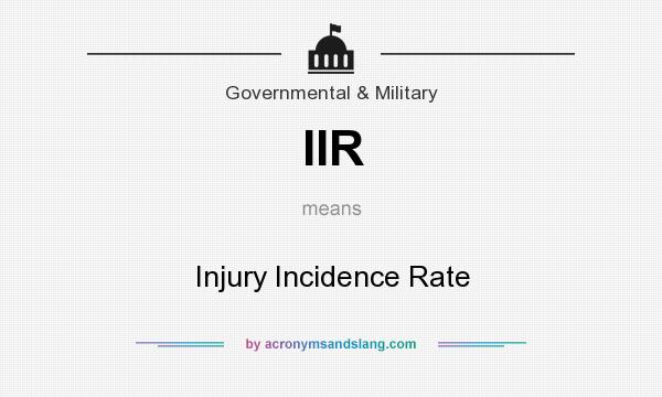 What does IIR mean? It stands for Injury Incidence Rate