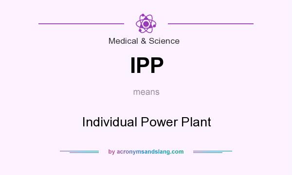 What does IPP mean? It stands for Individual Power Plant