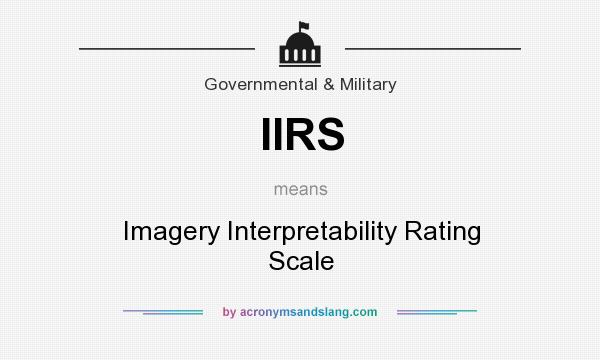 What does IIRS mean? It stands for Imagery Interpretability Rating Scale