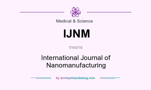 What does IJNM mean? It stands for International Journal of Nanomanufacturing