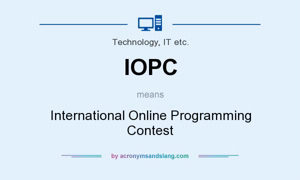 What does IOPC mean? It stands for International Online Programming Contest