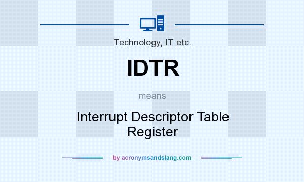What does IDTR mean? It stands for Interrupt Descriptor Table Register