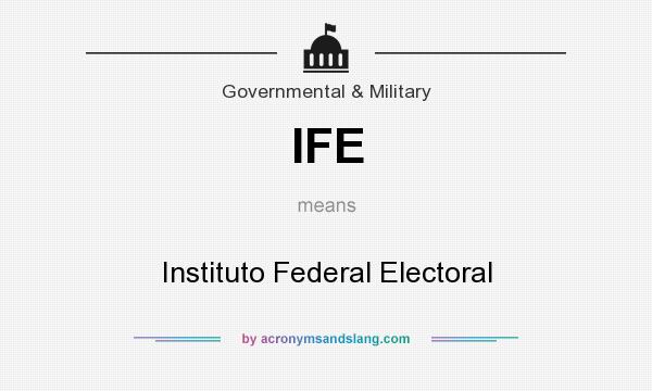 What does IFE mean? It stands for Instituto Federal Electoral