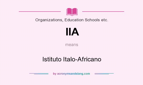 What does IIA mean? It stands for Istituto Italo-Africano