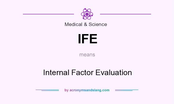 What does IFE mean? It stands for Internal Factor Evaluation