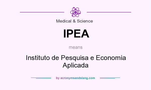 What does IPEA mean? It stands for Instituto de Pesquisa e Economia Aplicada