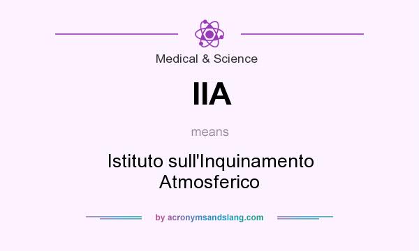 What does IIA mean? It stands for Istituto sull`Inquinamento Atmosferico