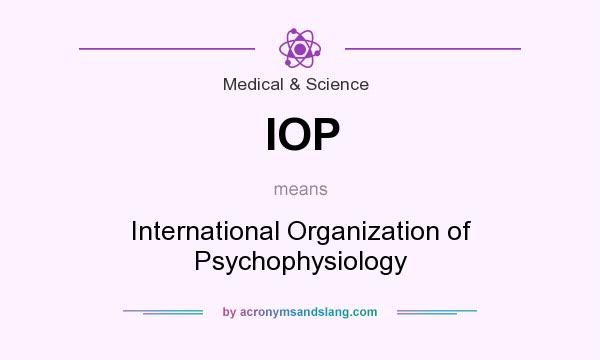 What does IOP mean? It stands for International Organization of Psychophysiology