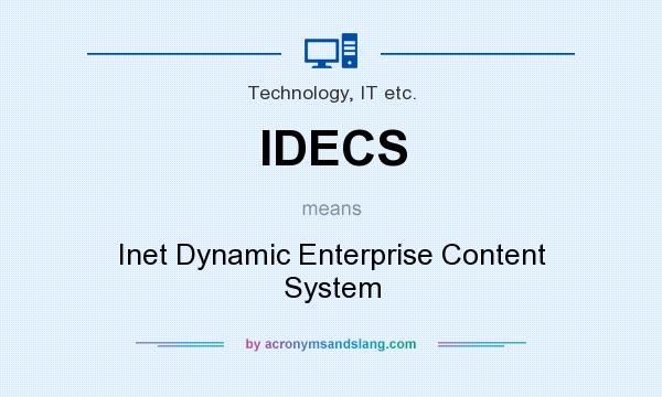 What does IDECS mean? It stands for Inet Dynamic Enterprise Content System