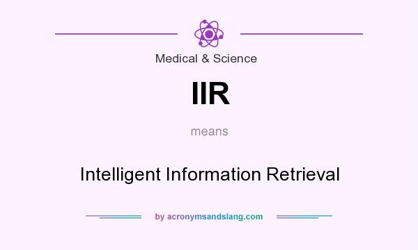 What does IIR mean? It stands for Intelligent Information Retrieval