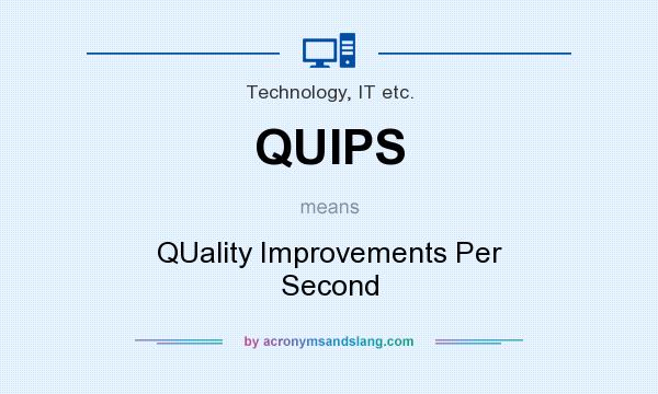 What does QUIPS mean? It stands for QUality Improvements Per Second