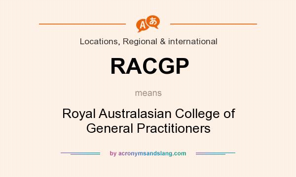 What does RACGP mean? It stands for Royal Australasian College of General Practitioners