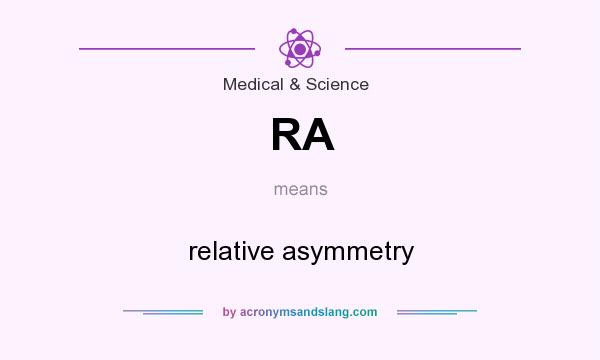 What does RA mean? It stands for relative asymmetry